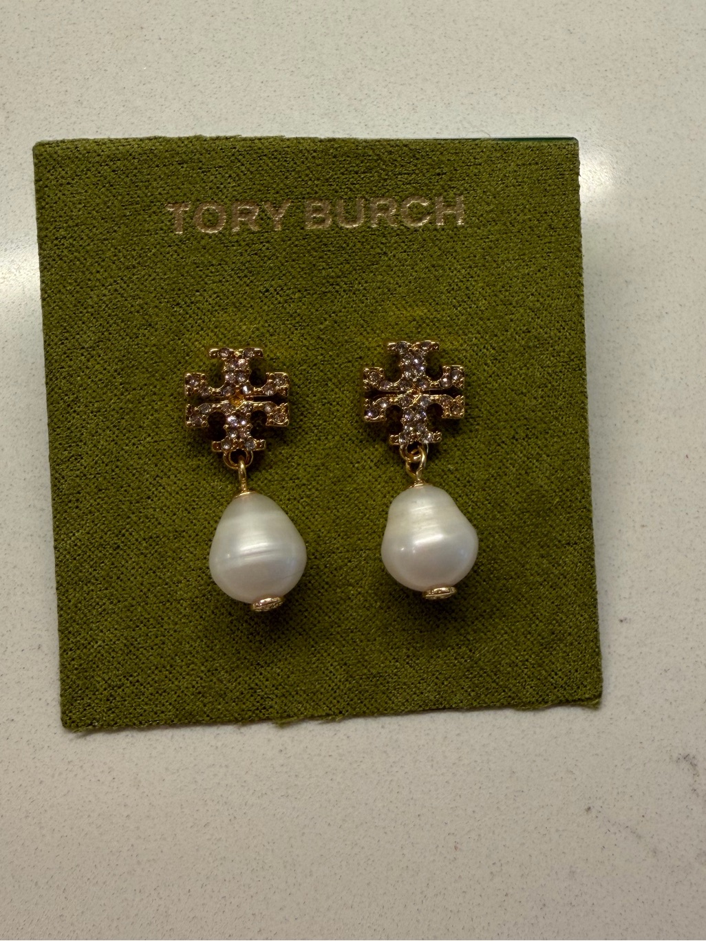 Tory Burch Kira Pav Cultured Pearl Drop Earrings